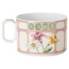 Chávena de chá Idyllia com pires, em porcelana, com motivo de cristal, bouquet, multicolorida Chávena de chá Idyllia com pires, em porcelana, com motivo de cristal, bouquet, multicolorida