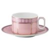 Chávena de chá Signum com pires, em porcelana, cor-de-rosa Chávena de chá Signum com pires, em porcelana, cor-de-rosa