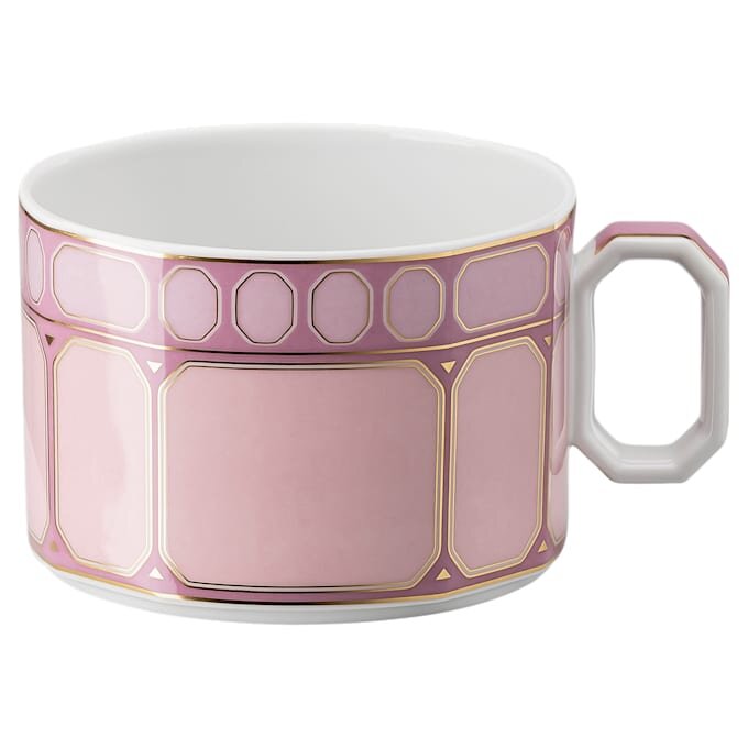 Chávena de chá Signum com pires, em porcelana, cor-de-rosa Chávena de chá Signum com pires, em porcelana, cor-de-rosa