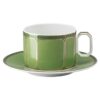 Chávena Signum com pires em porcelana, verde