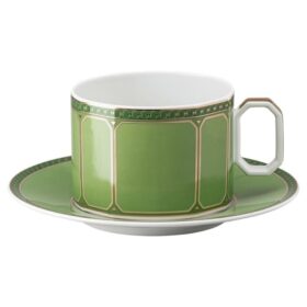 Chávena Signum com pires em porcelana, verde