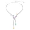 Colar Ariana Grande X Swarovski com cortes mistos, libélula, multicolorido, banhado a ródio Colar Ariana Grande X Swarovski com cortes mistos, libélula, multicolorido, banhado a ródio