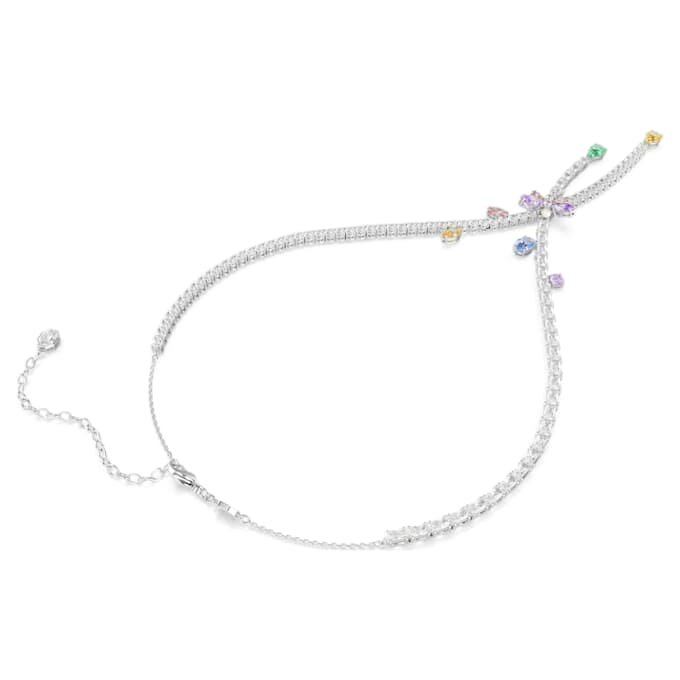 Colar Ariana Grande X Swarovski com cortes mistos, libélula, multicolorido, banhado a ródio Colar Ariana Grande X Swarovski com cortes mistos, libélula, multicolorido, banhado a ródio
