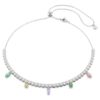 Colar Ariana Grande X Swarovski com cortes mistos, multicolorido, banhado a ródio