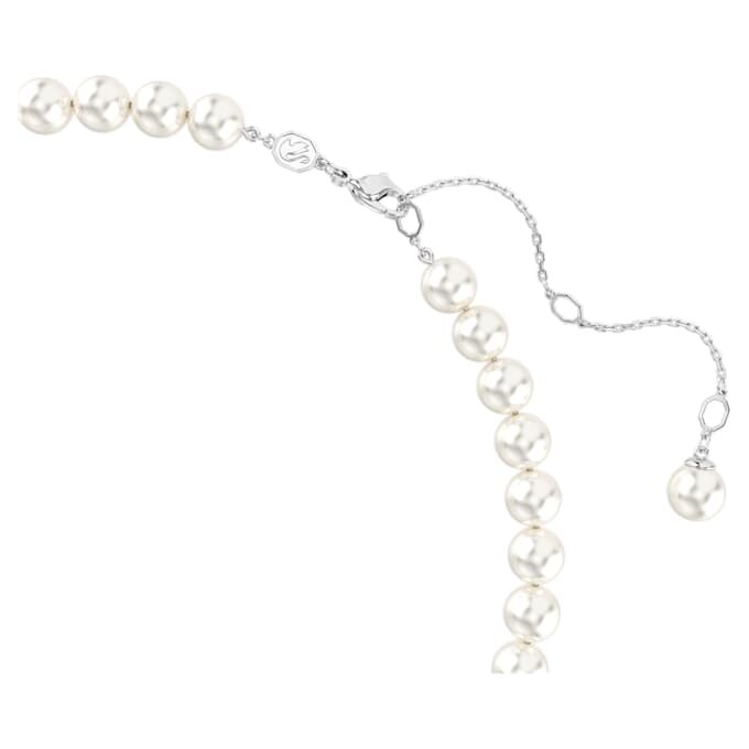 Colar Ariana Grande X Swarovski com pérola de cristal, corte em coração, coração, branco, banhado a ródio Colar Ariana Grande X Swarovski com pérola de cristal, corte em coração, coração, branco, banhado a ródio