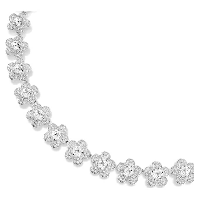 Colar Ariana Grande X Swarovski, corte redondo, flor, branco, banhado a ródio Colar Ariana Grande X Swarovski, corte redondo, flor, branco, banhado a ródio