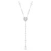 Colar Ariana Grande X Swarovski Y com cortes mistos, pérola de cristal, coração, branco, banhado a ródio Colar Ariana Grande X Swarovski Y com cortes mistos, pérola de cristal, coração, branco, banhado a ródio