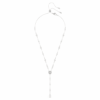 Colar Ariana Grande X Swarovski Y com cortes mistos, pérola de cristal, coração, branco, banhado a ródio Colar Ariana Grande X Swarovski Y com cortes mistos, pérola de cristal, coração, branco, banhado a ródio