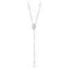 Colar Ariana Grande X Swarovski Y com cortes mistos, pérola de cristal, coração, branco, banhado a ródio Colar Ariana Grande X Swarovski Y com cortes mistos, pérola de cristal, coração, branco, banhado a ródio