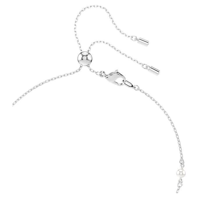 Colar Ariana Grande X Swarovski Y com cortes mistos, pérola de cristal, coração, branco, banhado a ródio Colar Ariana Grande X Swarovski Y com cortes mistos, pérola de cristal, coração, branco, banhado a ródio