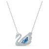 Colar Cisne «Dancing Swan», azul, banhado a ródio