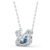 Colar Cisne «Dancing Swan», azul, banhado a ródio