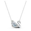 Colar Cisne «Dancing Swan», azul, banhado a ródio