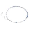 Colar Constella com cortes mistos, azul, banhado a ródio