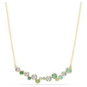 Colar Constella com cortes mistos, verde, banhado a dourado