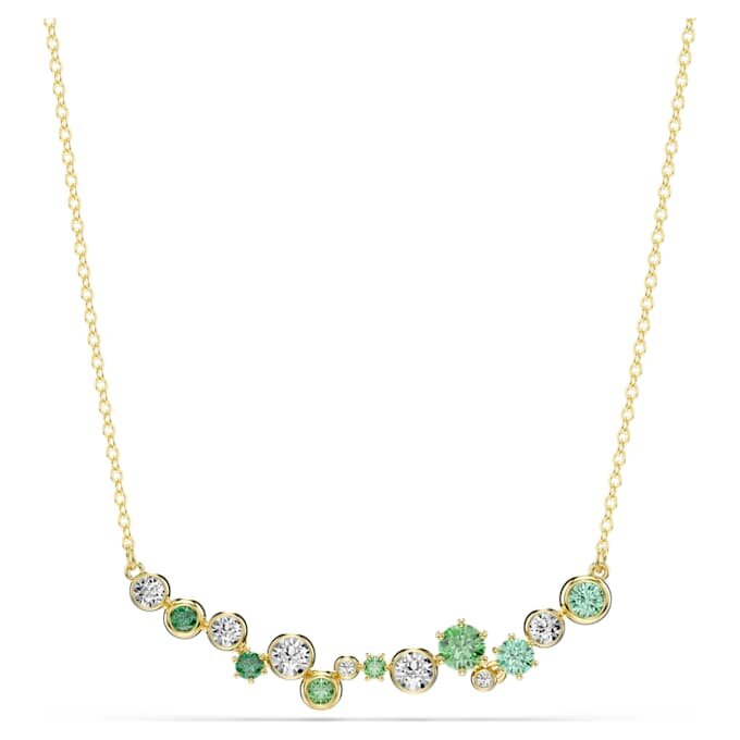 Colar Constella com cortes mistos, verde, banhado a dourado Colar Constella com cortes mistos, verde, banhado a dourado