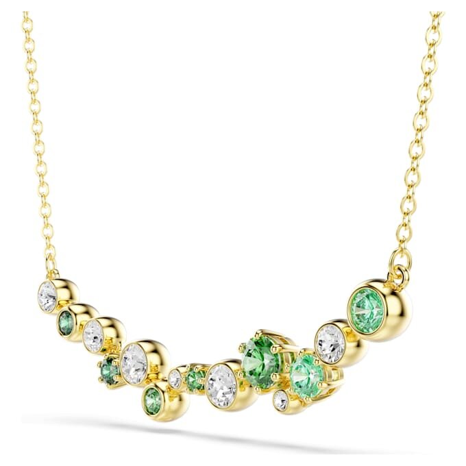 Colar Constella com cortes mistos, verde, banhado a dourado Colar Constella com cortes mistos, verde, banhado a dourado