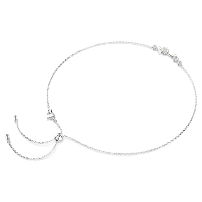 Colar Constella com pérola de cristal, cortes redondos, branco, banhado a ródio Colar Constella com pérola de cristal, cortes redondos, branco, banhado a ródio