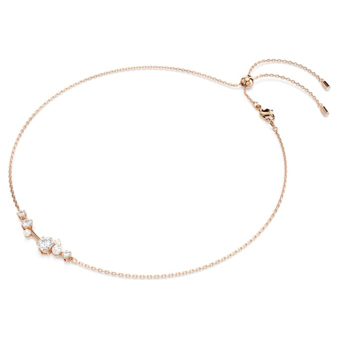 Colar Constella com pérolas de cristal, cortes redondos, branco, banhado a ouro rosa Colar Constella com pérolas de cristal, cortes redondos, branco, banhado a ouro rosa