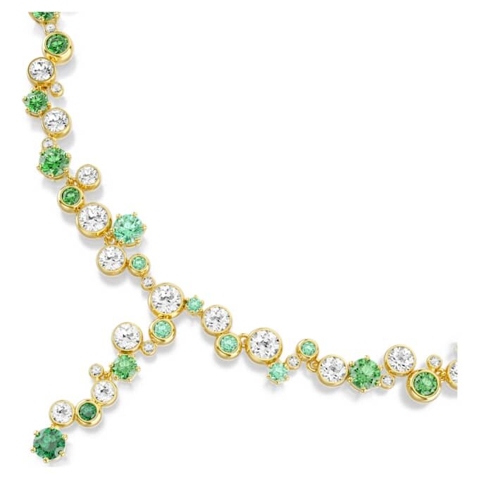Colar Constella Y com cortes mistos, verde, banhado a ouro Colar Constella Y com cortes mistos, verde, banhado a ouro