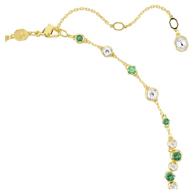 Colar Constella Y com cortes mistos, verde, banhado a ouro Colar Constella Y com cortes mistos, verde, banhado a ouro