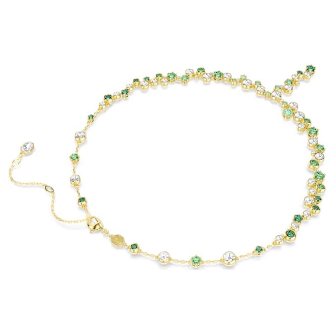 Colar Constella Y com cortes mistos, verde, banhado a ouro Colar Constella Y com cortes mistos, verde, banhado a ouro