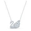 Colar de cisne «Dancing Swan», branco, banhado a ródio Colar de cisne «Dancing Swan», branco, banhado a ródio