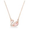 Colar de cisne, rosa, banhado a ouro rosa