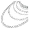Colar em camadas Millenia com cortes mistos, branco, banhado a ródio Colar em camadas Millenia com cortes mistos, branco, banhado a ródio