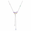 Colar em Y Ariana Grande X Swarovski com cortes mistos, libélula, multicolorido, banhado a ródio