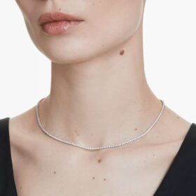 Colar Eternity Tennis com diamantes cultivados em laboratório, 3 Ct no total, forma redonda, ouro branco de 14K Colar Eternity Tennis com diamantes cultivados em laboratório, 3 Ct no total, forma redonda, ouro branco de 14K