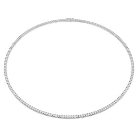 Colar Eternity Tennis com diamantes cultivados em laboratório, 7 Ct Tw, forma redonda, ouro branco de 14K Colar Eternity Tennis com diamantes cultivados em laboratório, 7 Ct Tw, forma redonda, ouro branco de 14K