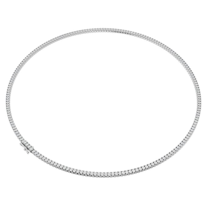 Colar Eternity Tennis com diamantes cultivados em laboratório, 7 Ct Tw, forma redonda, ouro branco de 14K Colar Eternity Tennis com diamantes cultivados em laboratório, 7 Ct Tw, forma redonda, ouro branco de 14K