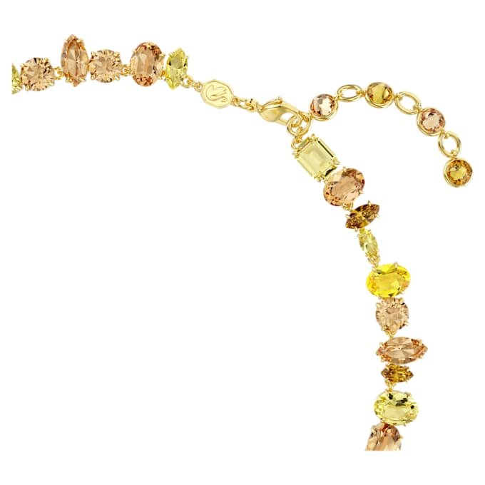 Colar Gema com cortes mistos, amarelo, banhado a ouro Colar Gema com cortes mistos, amarelo, banhado a ouro
