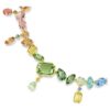 Colar Gema com cortes mistos, cristais pendentes, multicolorido, banhado a dourado Colar Gema com cortes mistos, cristais pendentes, multicolorido, banhado a dourado