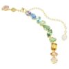 Colar Gema com cortes mistos, cristais pendentes, multicolorido, banhado a dourado Colar Gema com cortes mistos, cristais pendentes, multicolorido, banhado a dourado