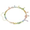 Colar Gema com cortes mistos, cristais pendentes, multicolorido, banhado a dourado Colar Gema com cortes mistos, cristais pendentes, multicolorido, banhado a dourado