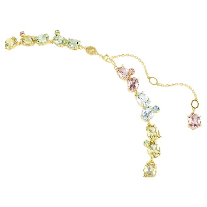 Colar Gema Tennis com cortes mistos, multicolorido, banhado a ouro Colar Gema Tennis com cortes mistos, multicolorido, banhado a ouro