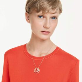 Colar Hyperbola, corte redondo, branco, banhado a dourado