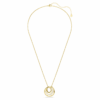 Colar Hyperbola, corte redondo, branco, banhado a dourado Colar Hyperbola, corte redondo, branco, banhado a dourado