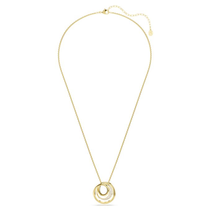 Colar Hyperbola, corte redondo, branco, banhado a dourado Colar Hyperbola, corte redondo, branco, banhado a dourado