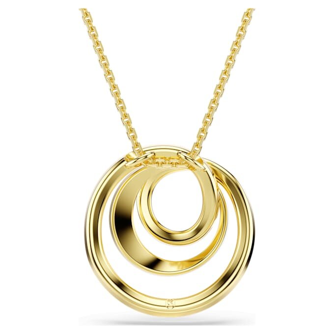 Colar Hyperbola, corte redondo, branco, banhado a dourado Colar Hyperbola, corte redondo, branco, banhado a dourado
