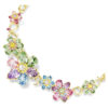 Colar Idyllia com cortes mistos, flor, multicolorido, banhado a ouro Colar Idyllia com cortes mistos, flor, multicolorido, banhado a ouro