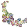Colar Idyllia com cortes mistos, pavé, flor, multicolorido, banhado a ouro Colar Idyllia com cortes mistos, pavé, flor, multicolorido, banhado a ouro