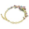 Colar Idyllia com cortes mistos, pavé, flor, multicolorido, banhado a ouro Colar Idyllia com cortes mistos, pavé, flor, multicolorido, banhado a ouro