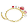 Colar Idyllia com cortes variados, coração, chave, multicolorido, banhado a ouro Colar Idyllia com cortes variados, coração, chave, multicolorido, banhado a ouro