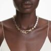 Colar Idyllia com pérolas de cristal, branco, banhado a dourado Colar Idyllia com pérolas de cristal, branco, banhado a dourado
