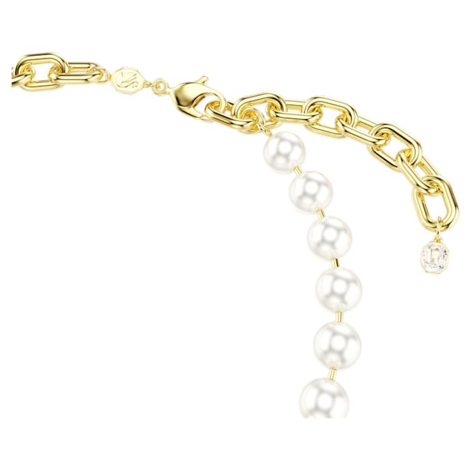 Colar Idyllia com pérolas de cristal, branco, banhado a dourado Colar Idyllia com pérolas de cristal, branco, banhado a dourado