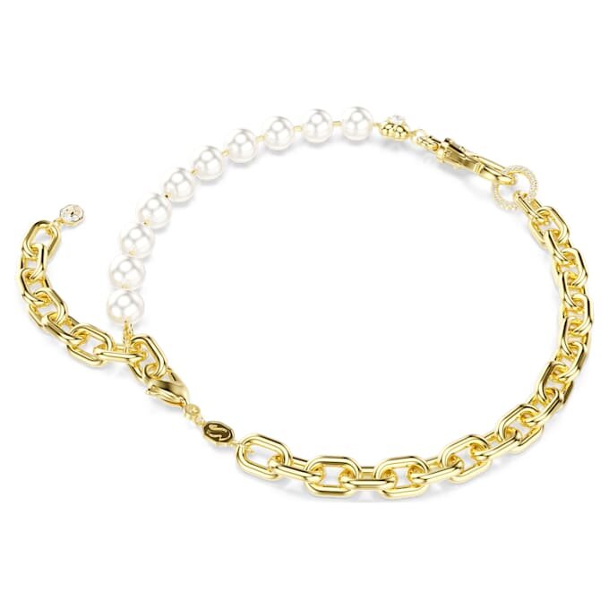 Colar Idyllia com pérolas de cristal, branco, banhado a dourado Colar Idyllia com pérolas de cristal, branco, banhado a dourado