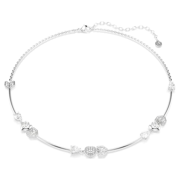 Colar Idyllia Coração com Flecha, Branco, Banhado a Ródio Colar Idyllia Coração com Flecha, Branco, Banhado a Ródio